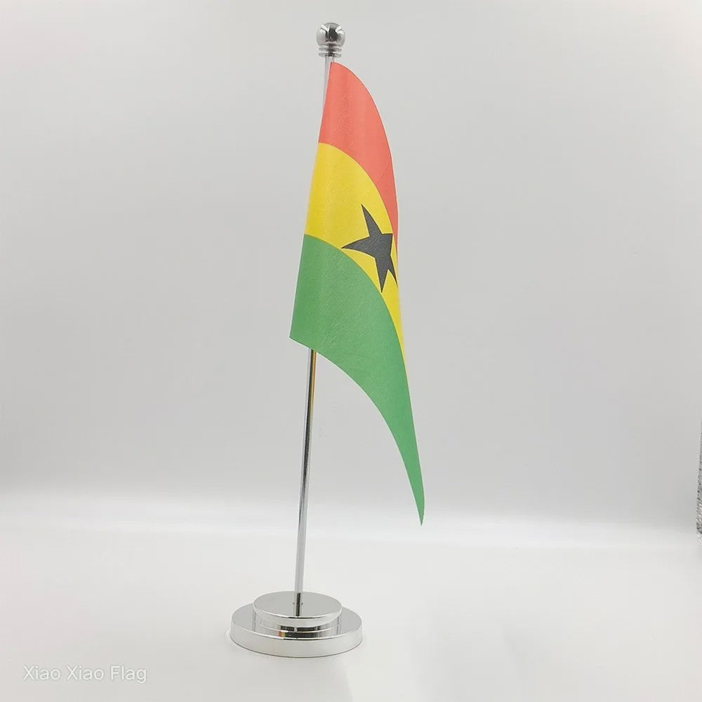 Ghana Bureauvlag Set - Premium Polyester met Standaard