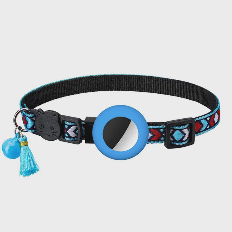 Verstelbare Halsband voor Katten en Puppy's met Airtag Houder en Belletje