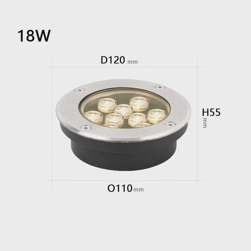 Waterdichte LED Grondspot 6W/10W/12W - Vierkante Tuinverlichting Buiten