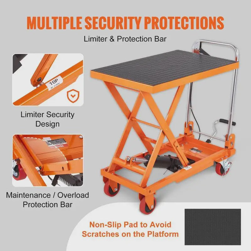 Hydraulische Schaarheftafel Trolley - 150 kg Capaciteit - 700x450mm Platform