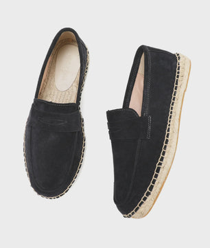 Heren Espadrilles Instappers van Suède Leer met Jute Zool - Casual Zomerschoenen