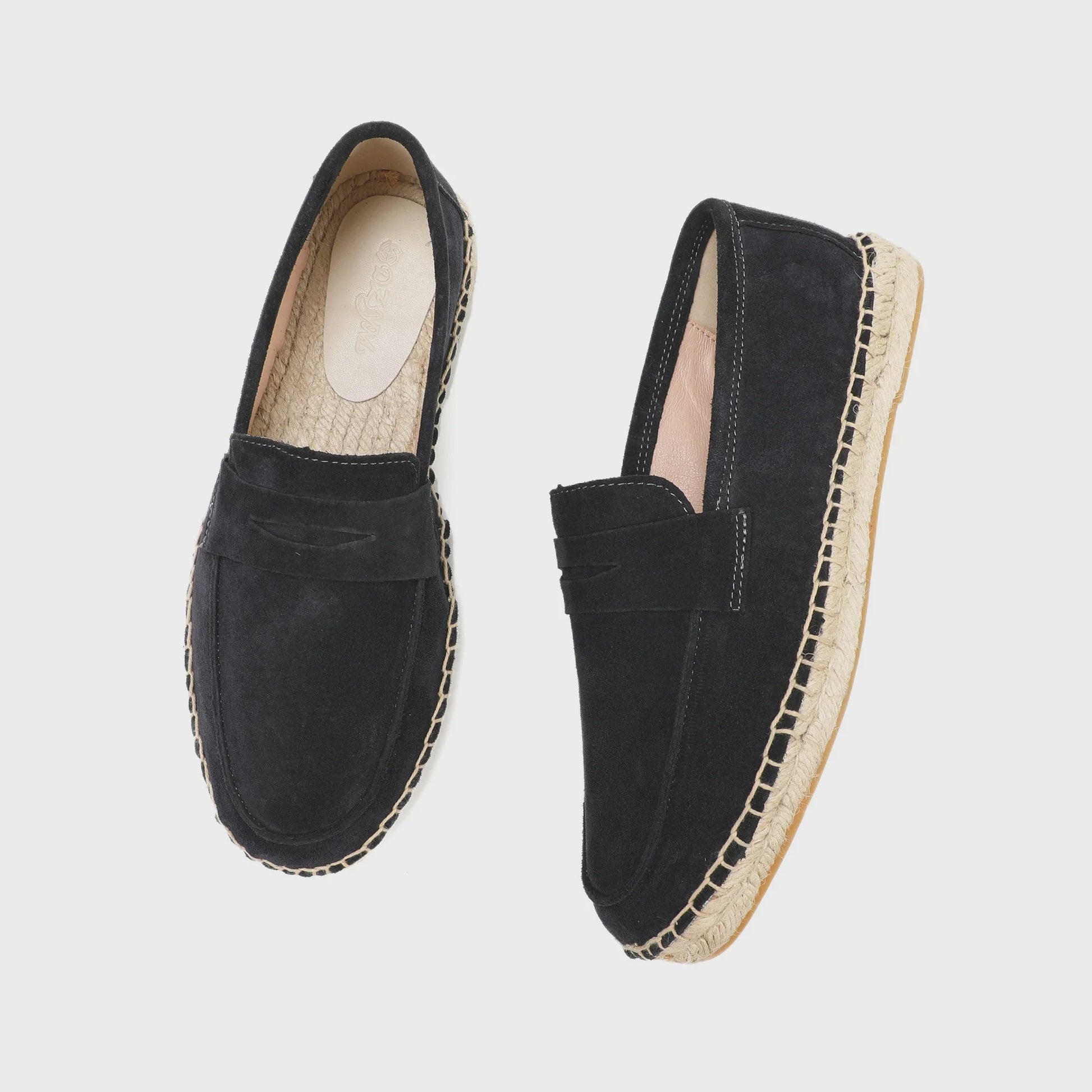 Heren Espadrilles Instappers van Suède Leer met Jute Zool - Casual Zomerschoenen
