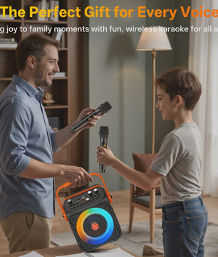 T35 Karaoke Bluetooth Speaker met Dubbele Microfoons en Lichtshow