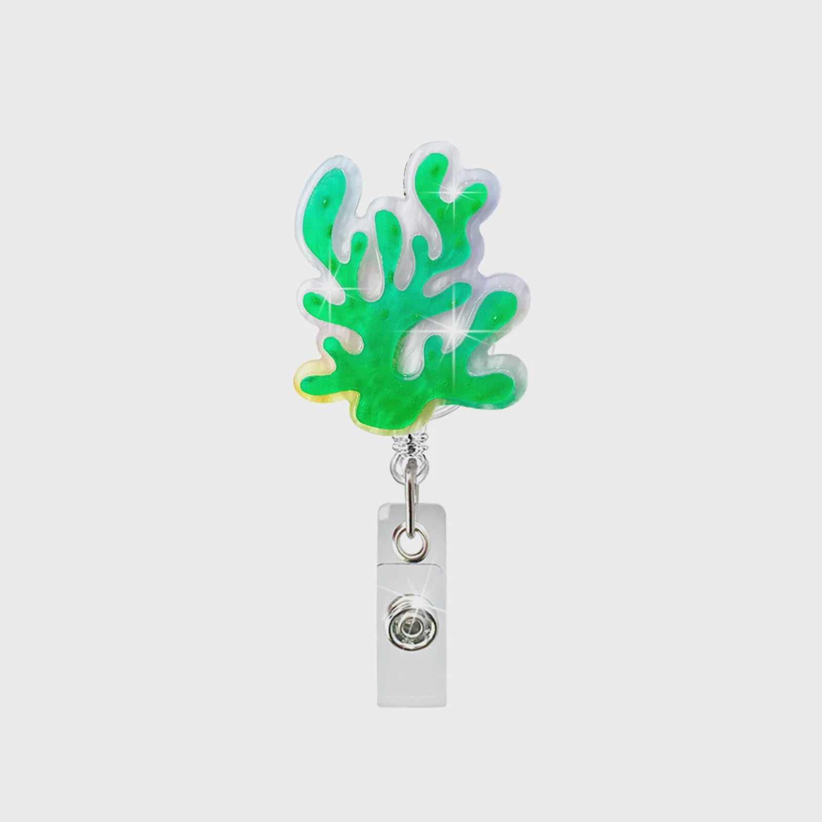 Retractable Badge Reel Clip met Dieren & Koraal - ID Kaarthouder voor Studenten, Dokters, Verpleegkundigen