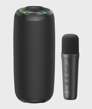 Zealot MP2 Draagbare Karaoke Bluetooth Speaker met 2 Draadloze Microfoons - 10u Speeltijd, IPX5 Waterdicht