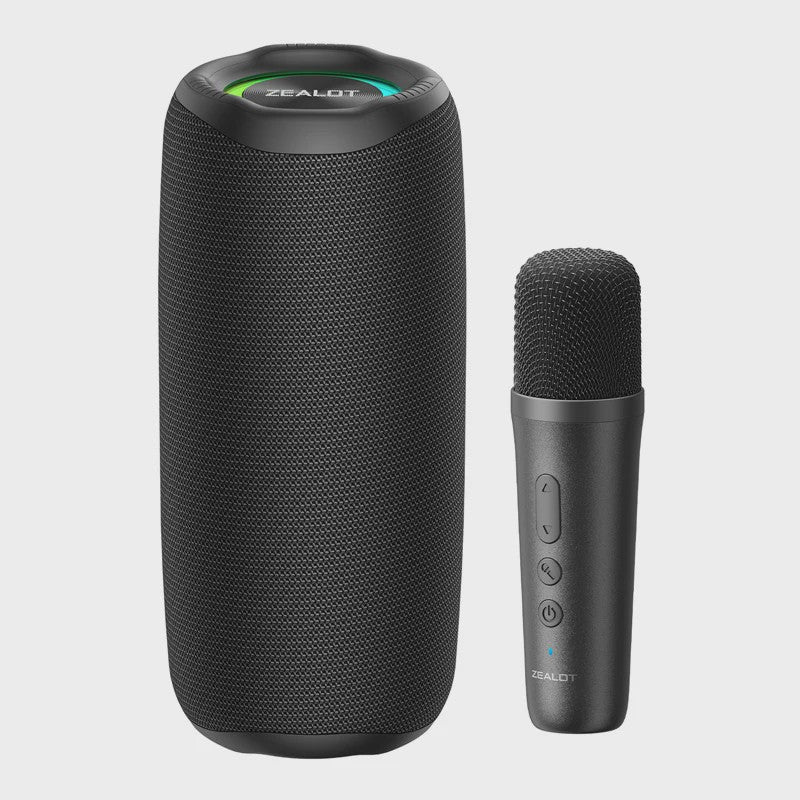 Zealot MP2 Draagbare Karaoke Bluetooth Speaker met 2 Draadloze Microfoons - 10u Speeltijd, IPX5 Waterdicht