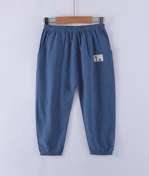 Linnen Kinderbroeken voor Jongens en Meisjes - Zomerse Lange Broek met Elastische Taille (100-160cm)