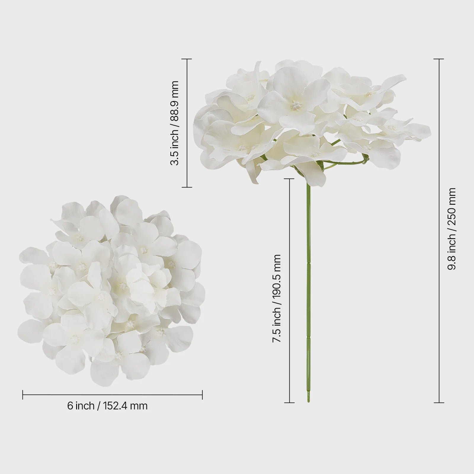 Kunstbloemen Witte Hydrangea - Zijde, Realistisch, Bulk voor Bruiloft & DIY