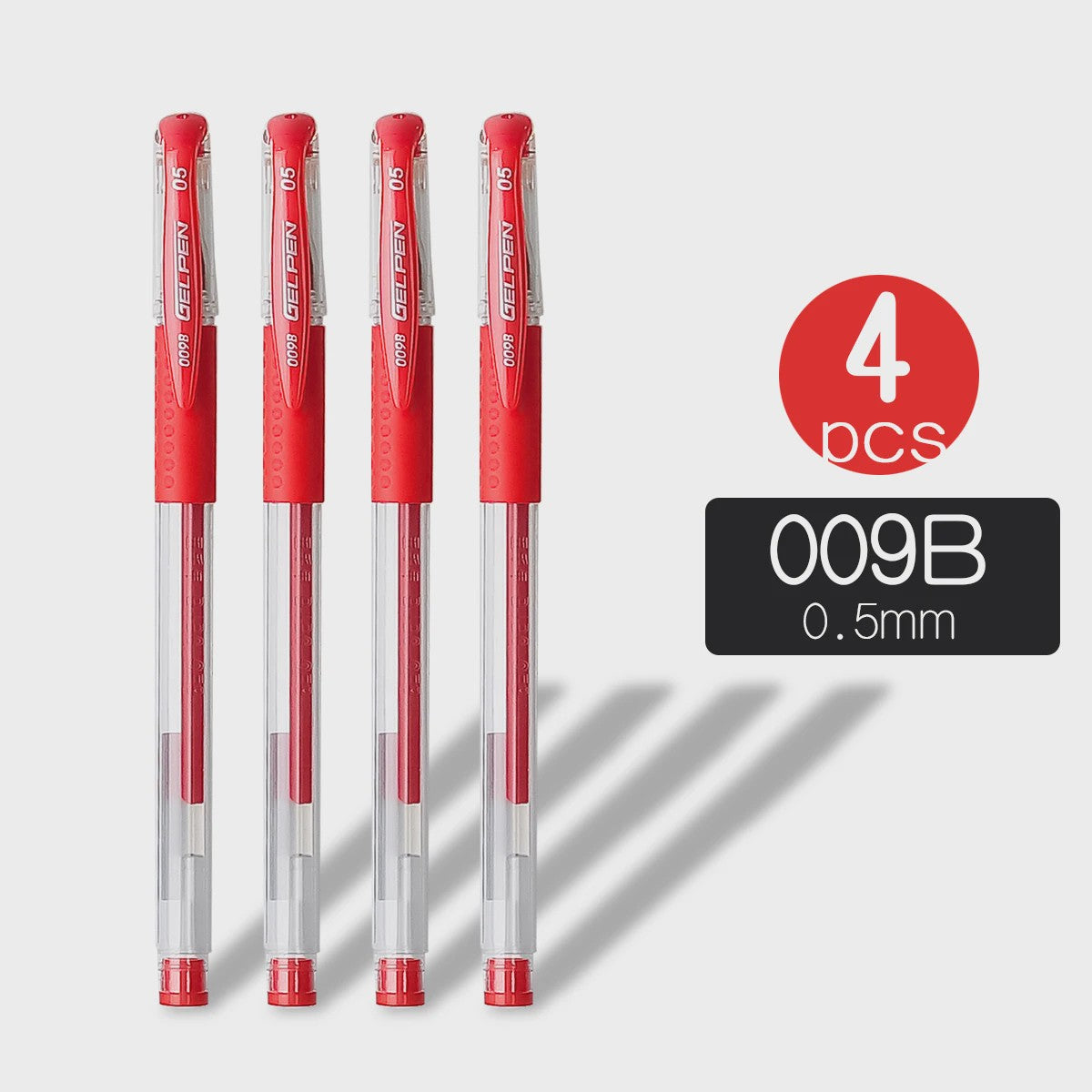Set Gel Pen 0.5mm Rood - 4, 8 of 12 Stuks - Vloeiend Schrijven voor Kantoor en School