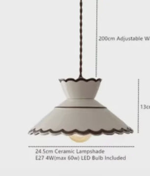 Moderne Scandinavische Keramische Hanglamp - LED - 4W - Sfeervolle Verlichting voor Woonkamer, Eetkamer & Slaapkamer