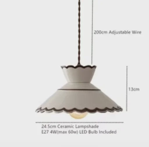 Moderne Scandinavische Keramische Hanglamp - LED - 4W - Sfeervolle Verlichting voor Woonkamer, Eetkamer & Slaapkamer