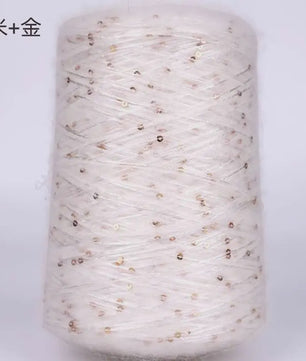 Zacht Pluche Mohair Garen met Pailletten - Kleurrijk Brei-, Haak- en Naaigaren (520g)