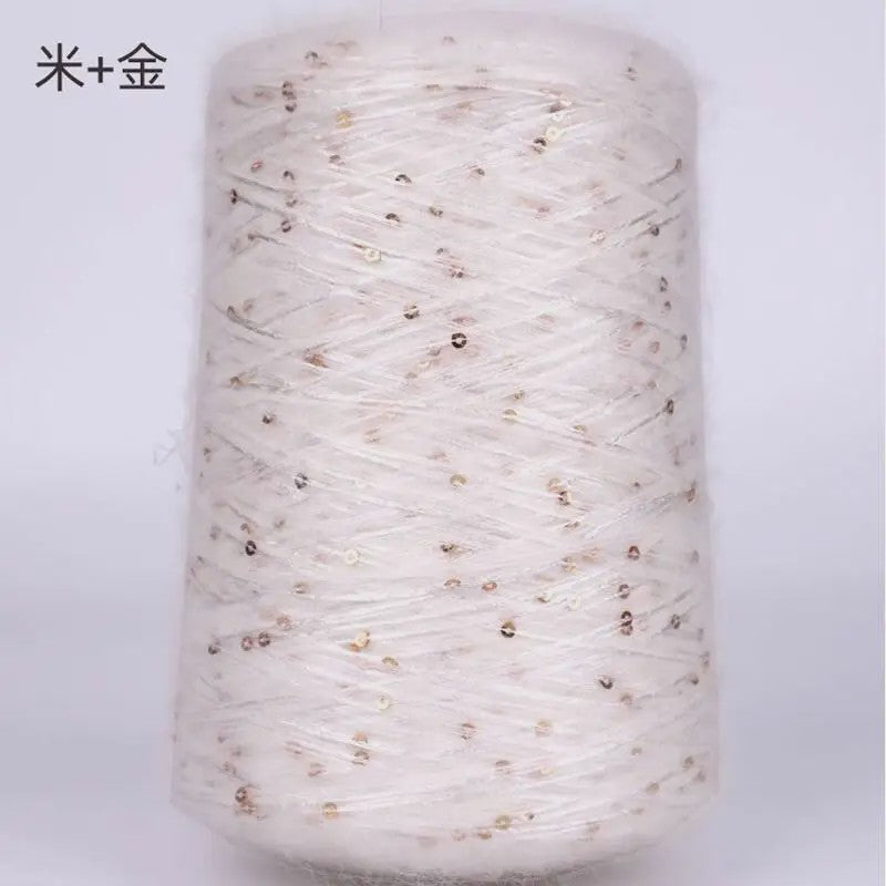 Zacht Pluche Mohair Garen met Pailletten - Kleurrijk Brei-, Haak- en Naaigaren (520g)