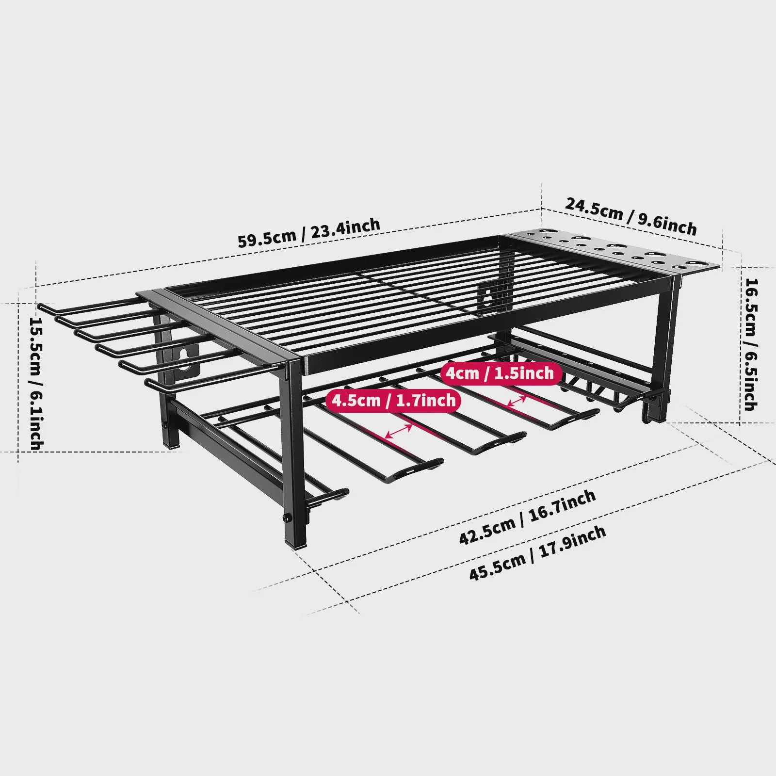 Gereedschapsrek Wandmontage - 2/4 Lagen Organizer voor Elektrisch Gereedschap
