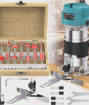 Krachtige Houtfreesmachine 30000 RPM - Elektrische Router voor Houtbewerking en Snijwerk