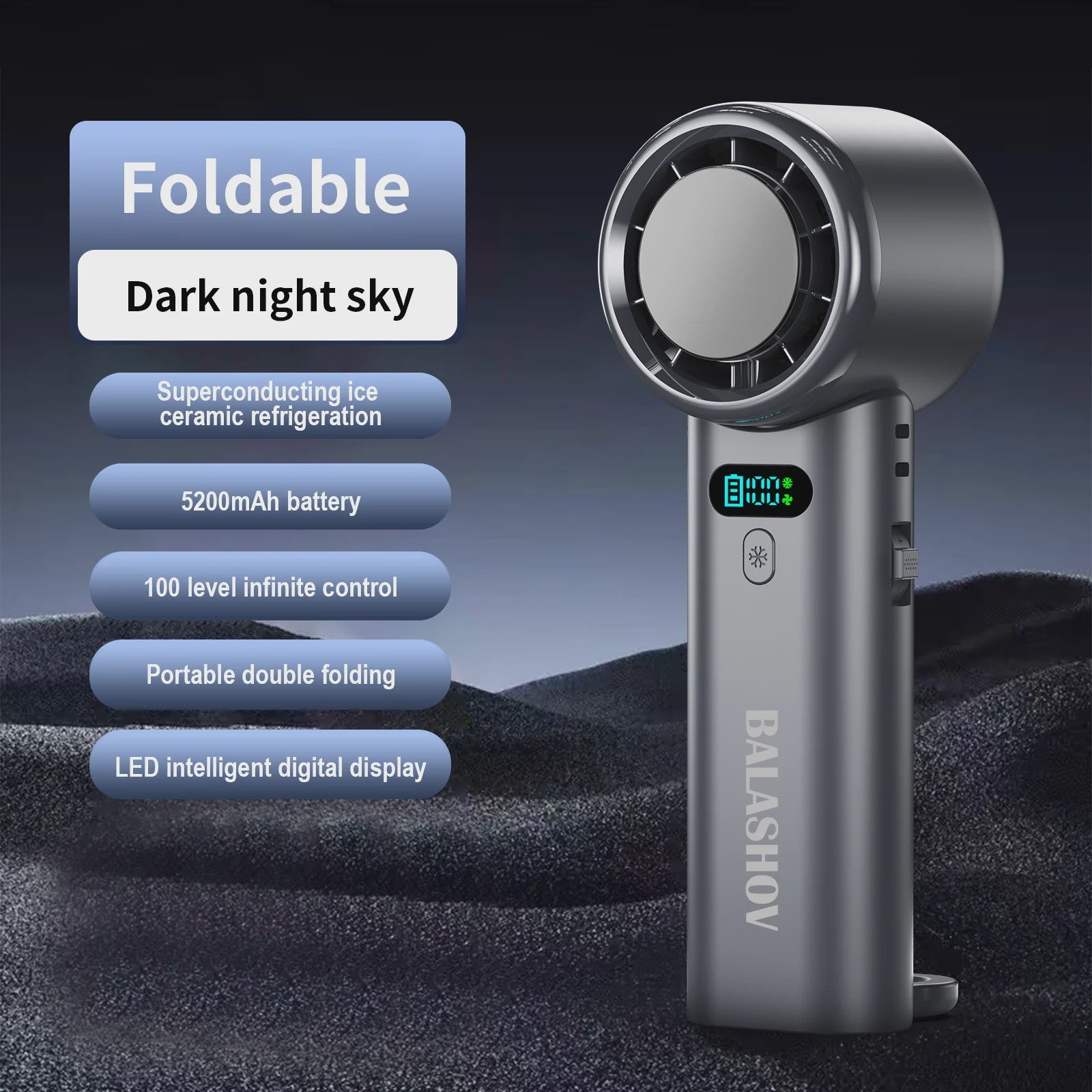 Draagbare Mini Ventilator met IJskoeling & 5200mAh Batterij - USB Oplaadbaar met LED Display