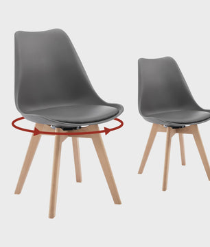 Set van 2 Ergonomische Draaistoelen 360° - Stijlvolle eetkamerstoelen met comfortabele zitting