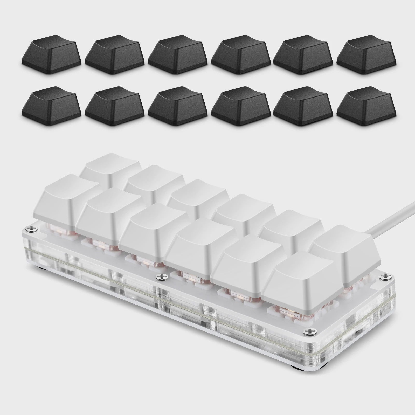 Compact 12-Key Mechanisch Gaming Toetsenbord - Programmeerbaar & Hot-Swappable met USB-C