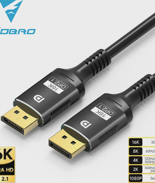16K DisplayPort 2.1 Kabel - 8K@120Hz, 4K@240Hz, 80Gbps, HDR - Voor Gaming, Laptop, TV