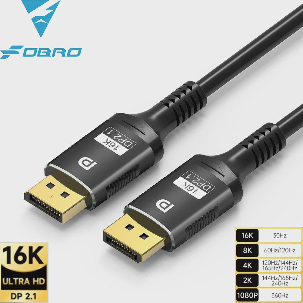 16K DisplayPort 2.1 Kabel - 8K@120Hz, 4K@240Hz, 80Gbps, HDR - Voor Gaming, Laptop, TV