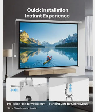 Gemotoriseerd Projectiescherm 120 inch 4:3 4K 1080 HD met Afstandsbediening