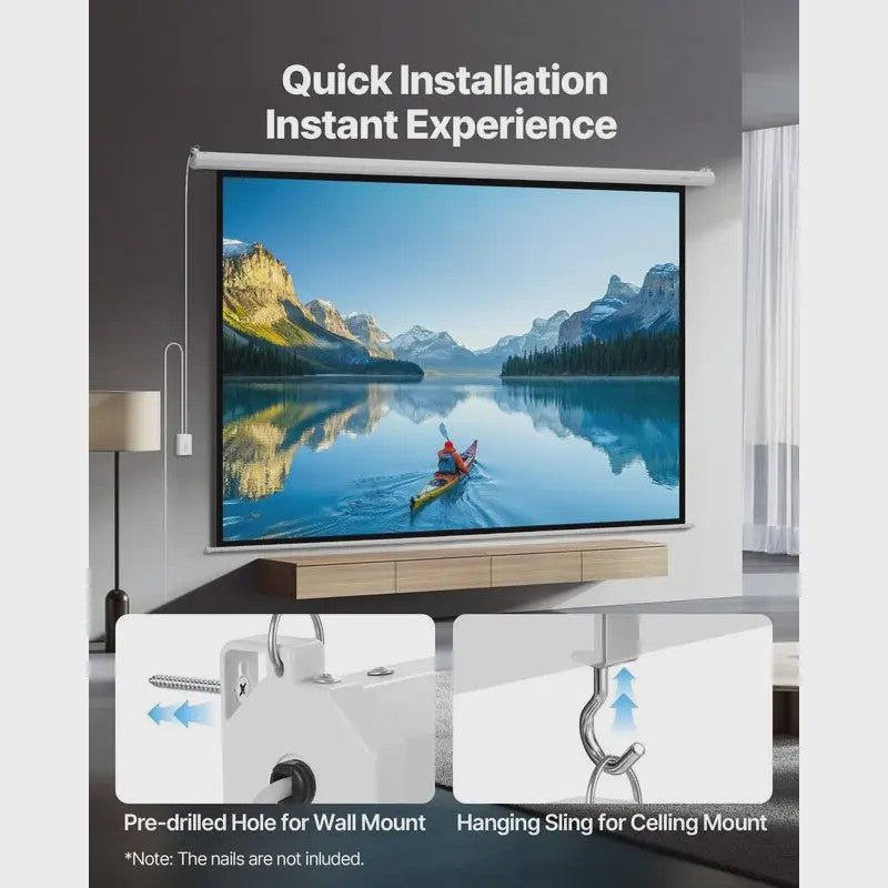 Gemotoriseerd Projectiescherm 120 inch 4:3 4K 1080 HD met Afstandsbediening