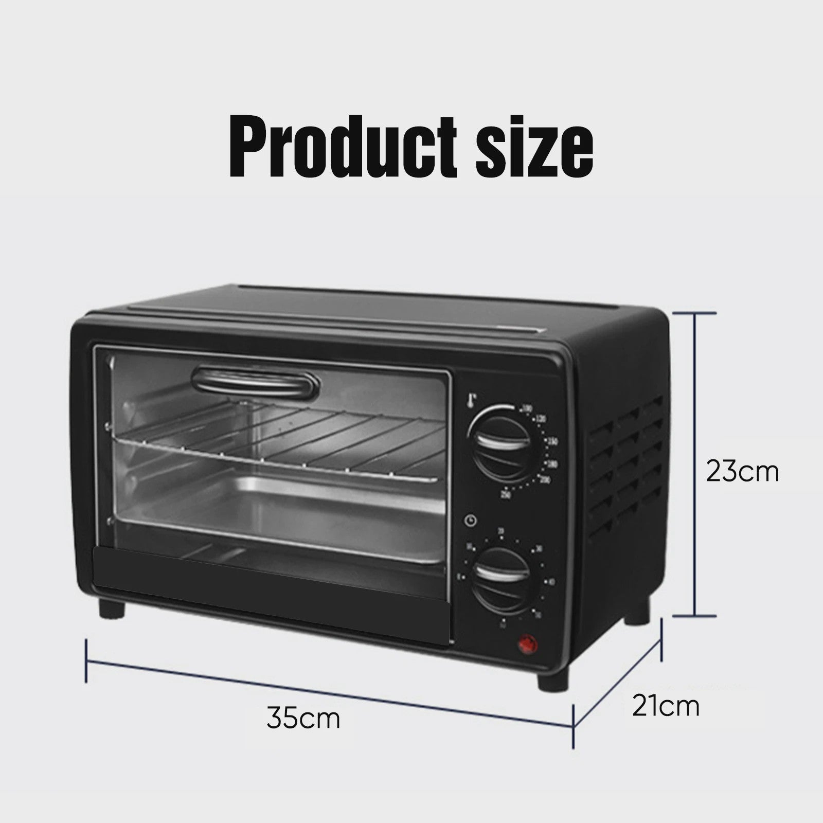 13L Mini Oven met Airfryer Functie - Multifunctioneel, 700W, 250°C, Timer tot 60 Min