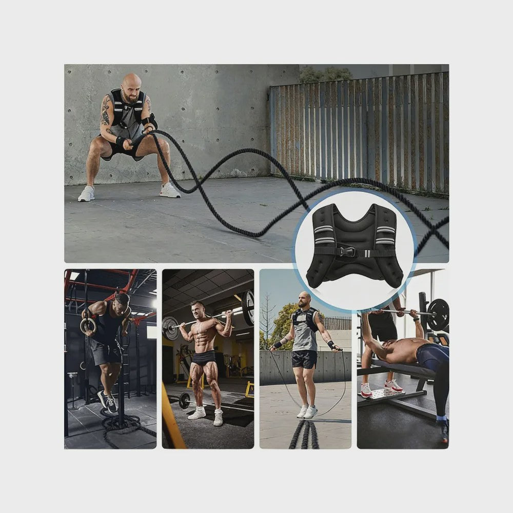 Verzwaarde Vest 5.4kg (12 Lbs) - Verstelbaar & Ademend voor Fitness, Yoga, Jogging