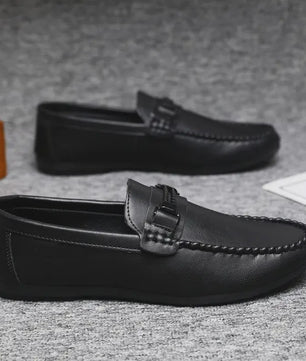 Elegante Heren Loafers met Dikke Zool - Stijlvolle Leren Instappers