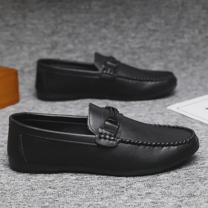 Elegante Heren Loafers met Dikke Zool - Stijlvolle Leren Instappers