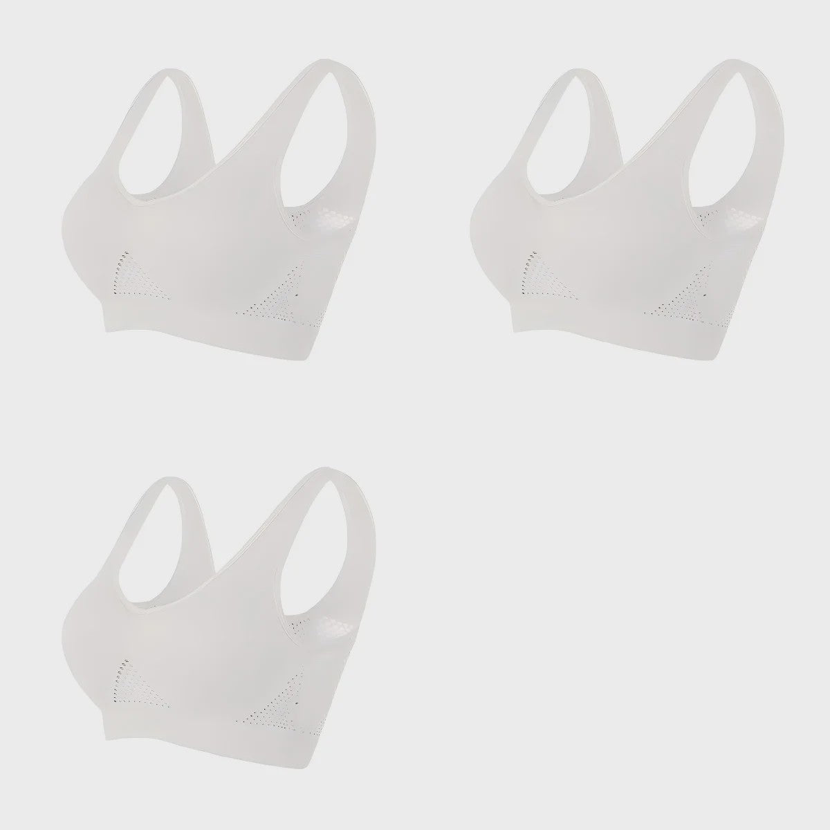 3-Pack Ademende Seamless Sport BH met Vulling - Plus Size & Draadloos - S-6XL