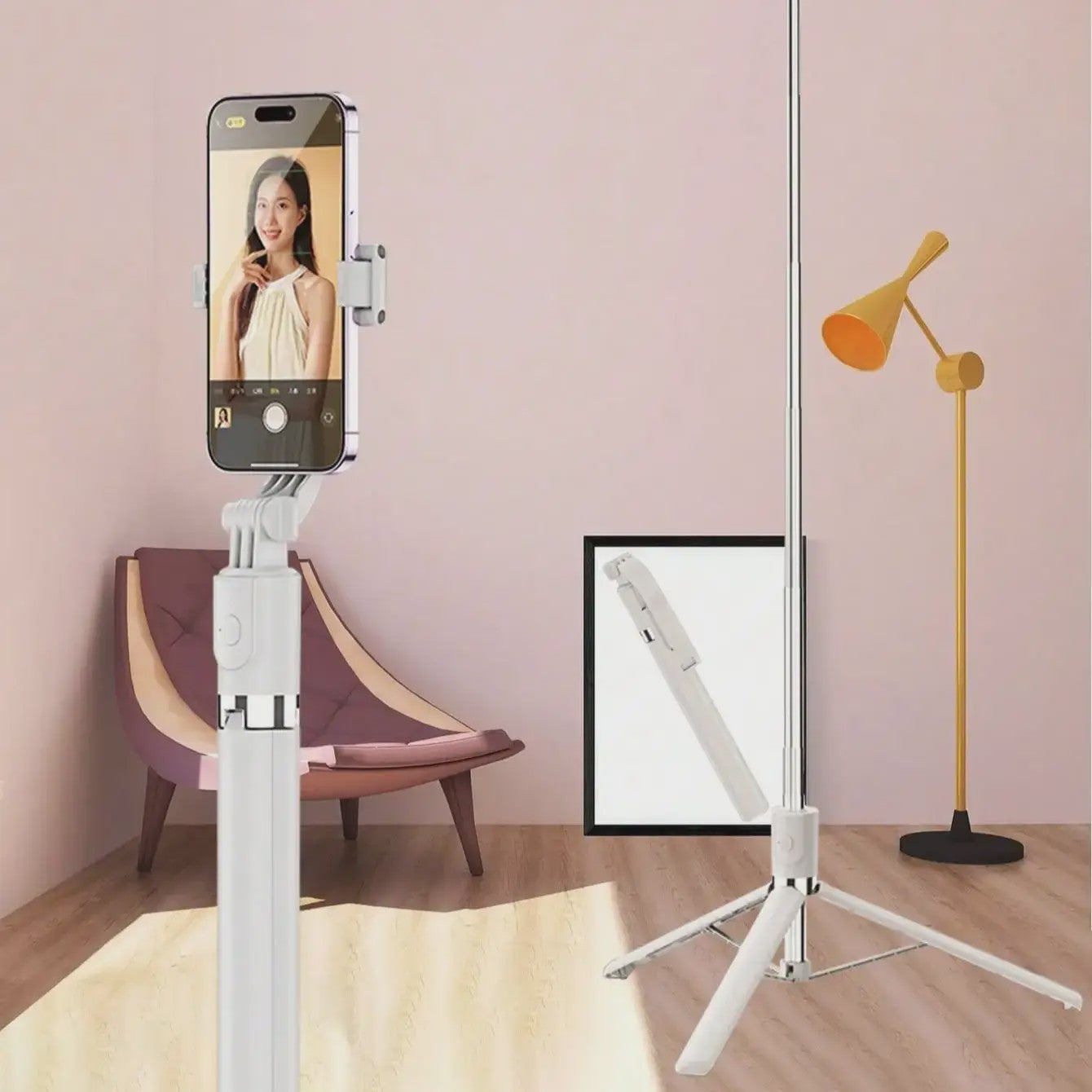170cm Selfie Stick met Tripod & Afstandsbediening - Draadloos Uitschuifbaar voor Smartphones