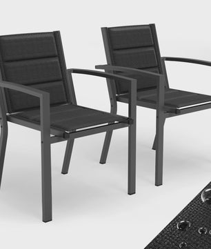 Set van 2 Devoko Tuinstoelen - Weerbestendig Aluminium, Ideaal voor Tuin, Balkon & Camping