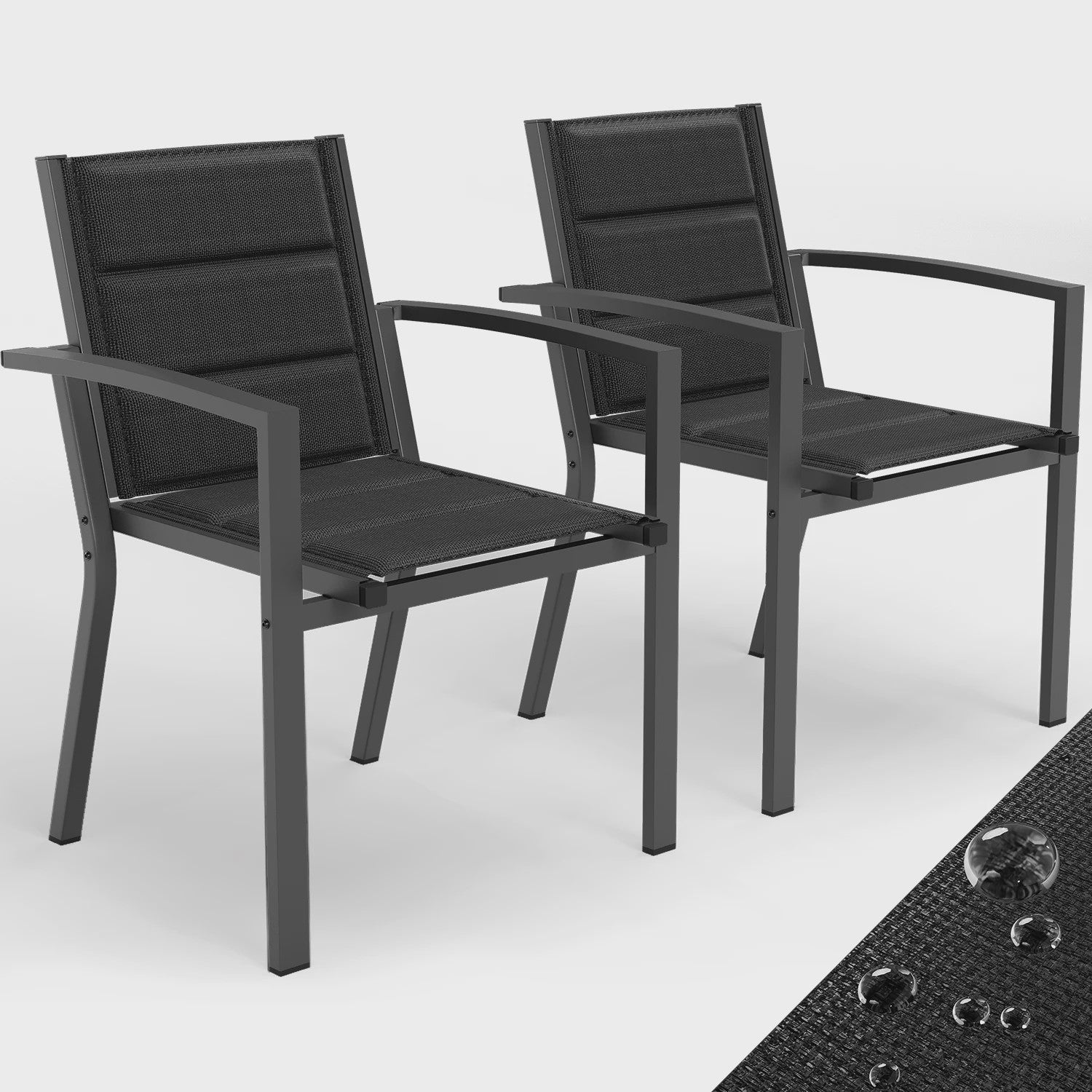 Set van 2 Devoko Tuinstoelen - Weerbestendig Aluminium, Ideaal voor Tuin, Balkon & Camping