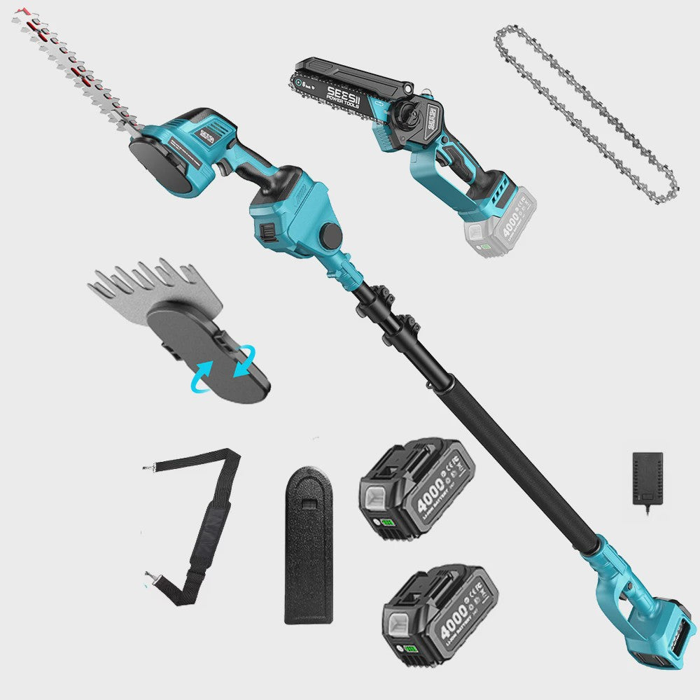 SEESII 6-in-1 Telescopische Snoeischaar & Heggenschaar - Brushless - Makita 18V Compatibel
