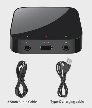 Bluetooth 6.0 Audio Ontvanger & Zender - Draadloze AUX Adapter voor Auto, PC, TV