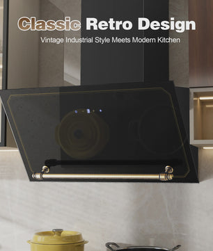 60cm Wandafzuigkap met 400m³/h, A+++ Energie, LED, Dubbel Filtersysteem en Retro Design
