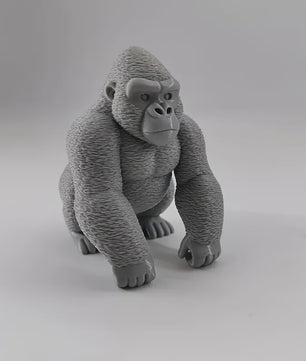 Realistisch Gorilla Beeldje - 3D Geprint Gorilla Ornament voor Bureau & Kantoor