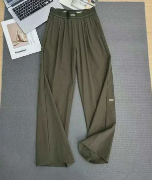 Dames Zomer Broek Hoge Taille Wijde Pijpen Ademend Casual Yoga Sweatpants