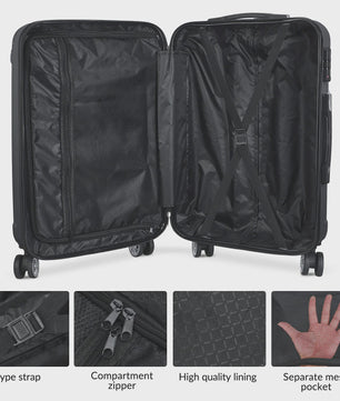 3-delige Hardcase Koffer Set: Lichtgewicht ABS Trolley met TSA Slot en Spinner Wielen