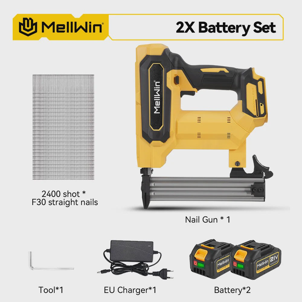 MELLWIN Accu Tacker F30/F25/F20/F15/F10 - Draadloze Elektrische Nagelpistool voor Makita 18V Batterij