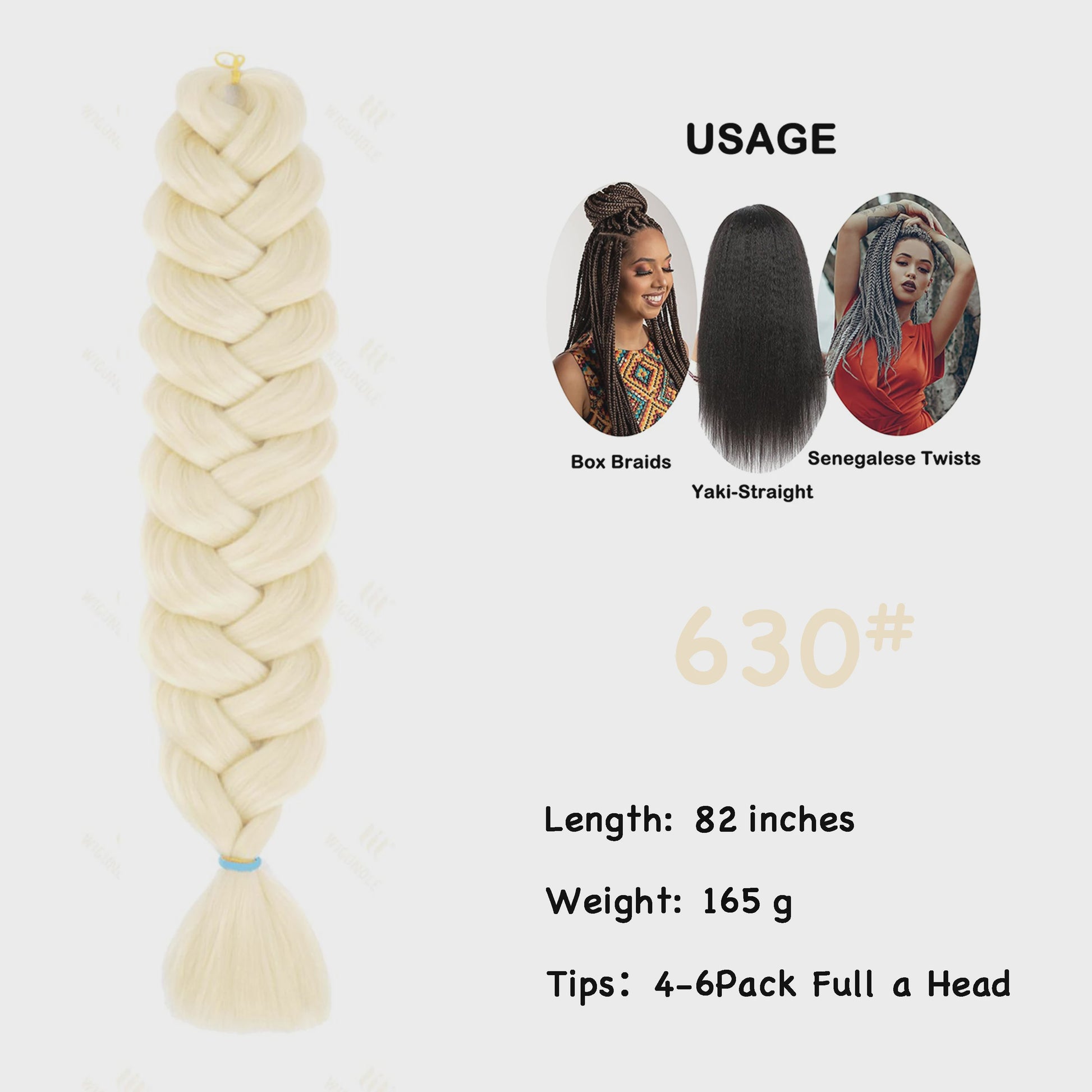 Jumbo Braiding Hair Extensions - 82 inch Synthetisch Vlecht Haar voor Box Braids & Twist
