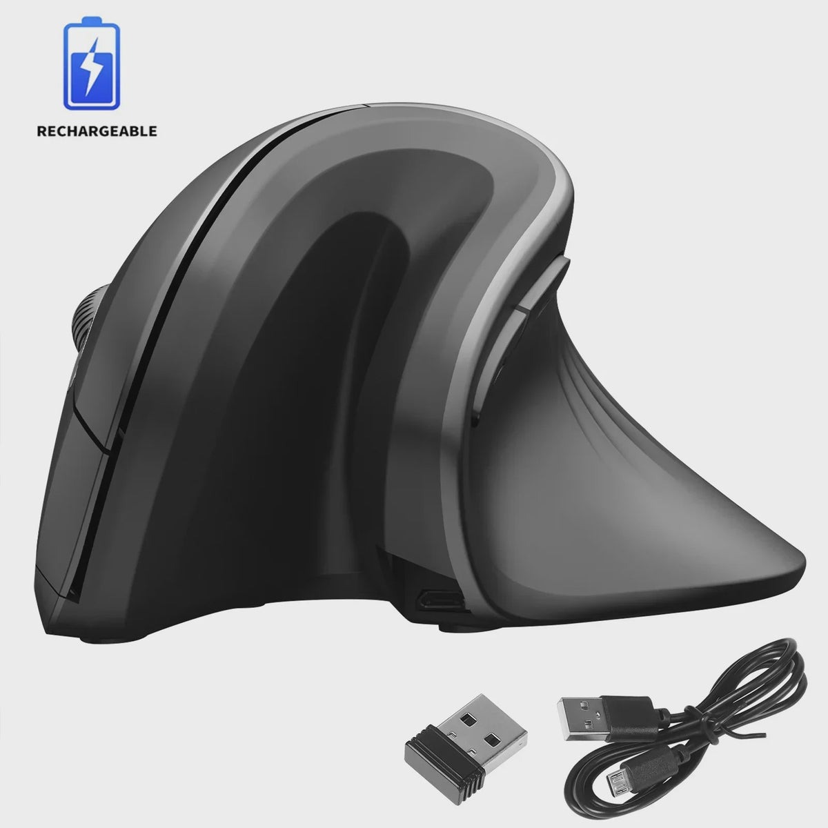 Ergonomische Verticale Draadloze Muis met Stille Klik en Instelbare DPI