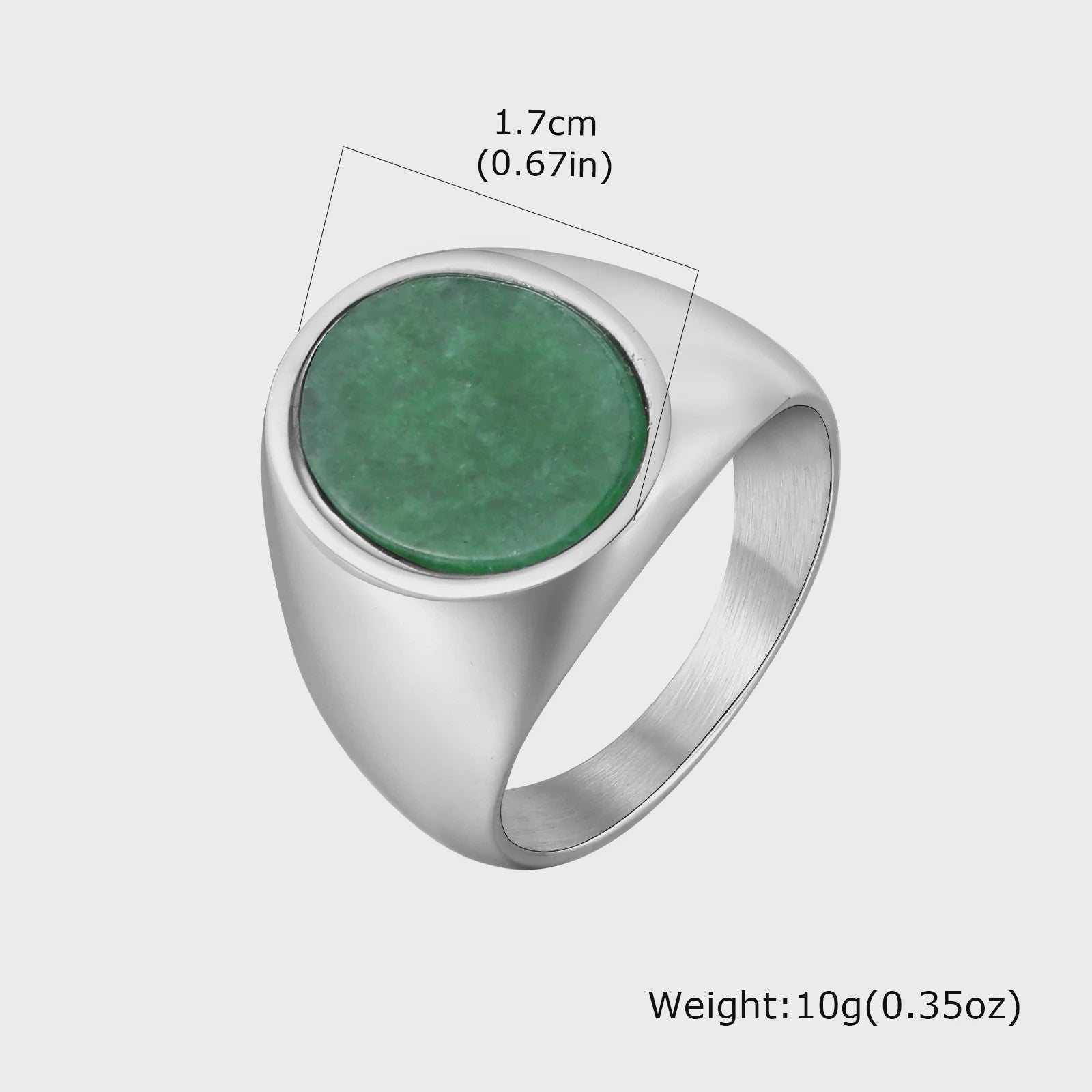 Stijlvolle Heren Ring van Natuursteen (Turquoise/Groen) - Roestvrij Staal Zegelring