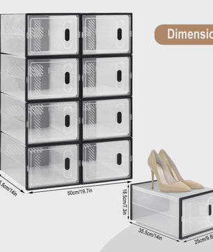 Stapelbare Transparante Schoenenboxen met Magneetdeur - 8, 12 of 18 Stuks