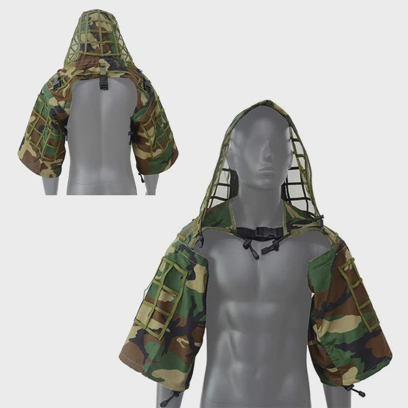 Ademende Ghillie Suit Cape - Camouflage Basis voor Jacht, Airsoft & Paintball