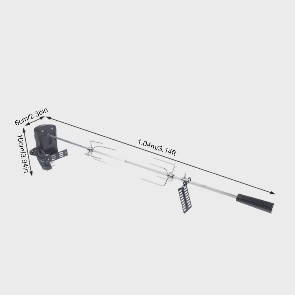 Elektrische BBQ Spit Roaster Rotisserie Kit met 120 cm Kabel voor Buiten Grillen