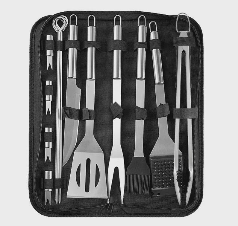 Complete Barbecue Set RVS - 15 Delig BBQ Gereedschap & Accessoires