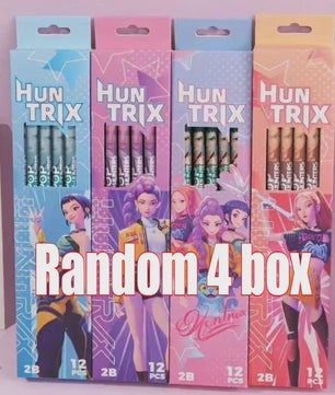 Set van 12 K-Pop Hantrix Tekenpotloden - Schattig Cartoon Design voor Kinderen