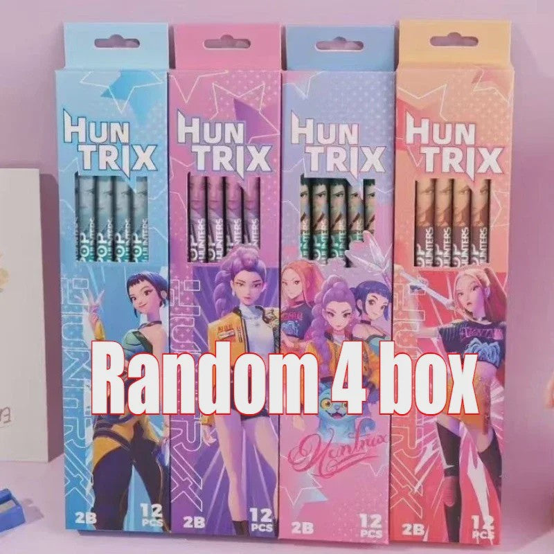 Set van 12 K-Pop Hantrix Tekenpotloden - Schattig Cartoon Design voor Kinderen